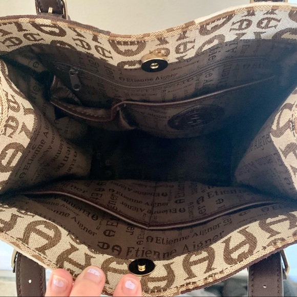 NWOT Vintage Etienne Aigner Patchwork Shopper Tote - Picture 4 of 6